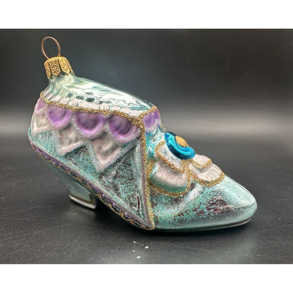 1990'S KURT‎ ADLER POLONAISE CINDERELLA SLIPPER ORNAMENT 4.5"